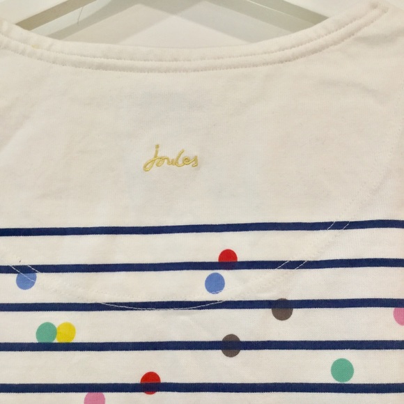 Joules 100% Cotton Polka Dot Striped Coastal Long Sleeve Top Sz 6 - Picture 7 of 13
